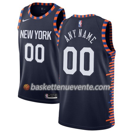 Maillot Basket New York Knicks Personnalisé 2018-19 Nike City Edition Navy Swingman - Homme